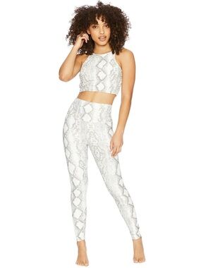 Beach Riot White Snake-Print High-Waist Leggings and Top Set!